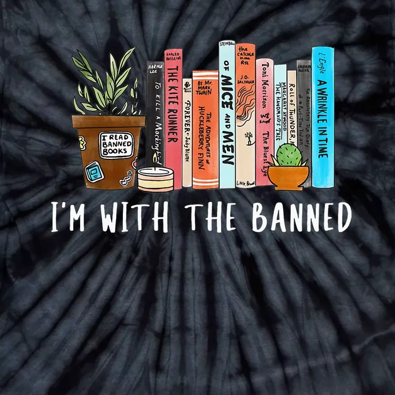 I'm with The Banned Books I Read Banned Books Lovers Tie-Dye T-Shirt