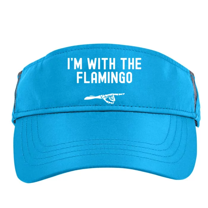 IM With The Flamingo Funny Halloween Spooky Skeleton Hand Gift Adult Drive Performance Visor