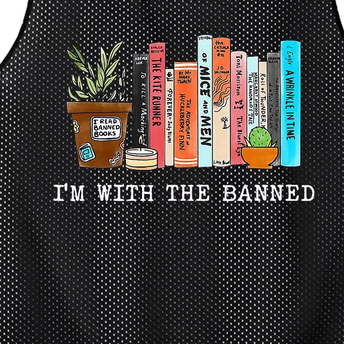 I'm With The Banned Books I Read Banned Books Lovers Mesh Reversible Basketball Jersey Tank