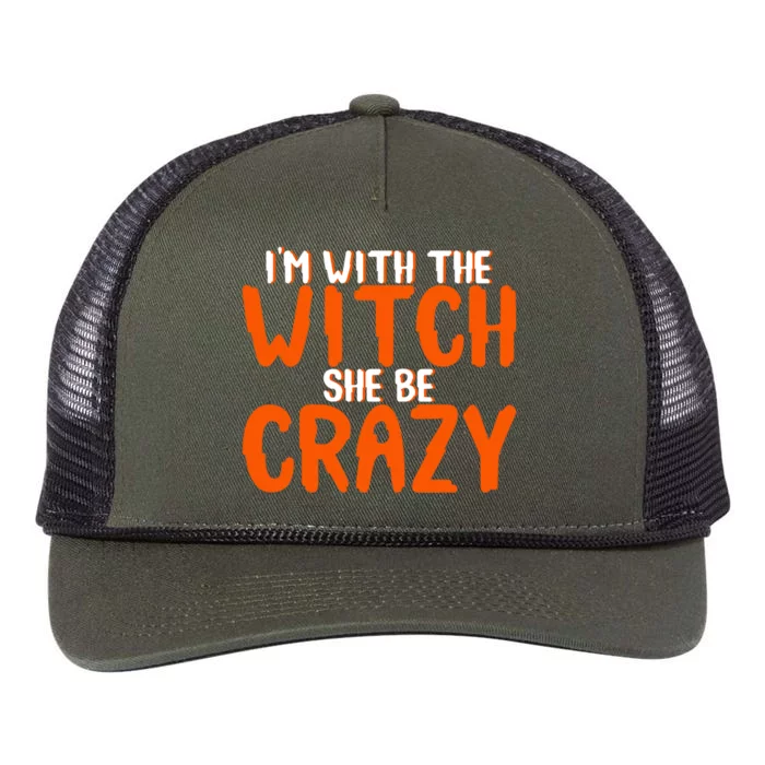 Im With The Witch She Be Crazy Gift Retro Rope Trucker Hat Cap