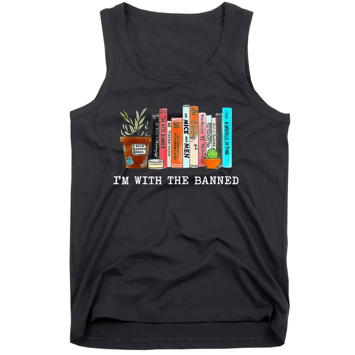 I'm With The Banned Books I Read Banned Books Lovers Tank Top