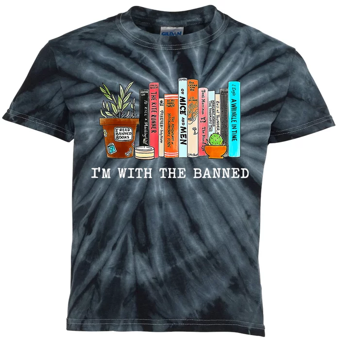 I'm With The Banned Books I Read Banned Books Lovers Kids Tie-Dye T-Shirt