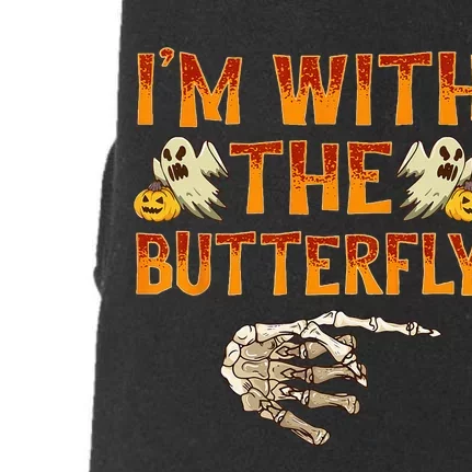 Im With The Butterfly Costume Funny Halloween Couple Doggie 3-End Fleece Hoodie