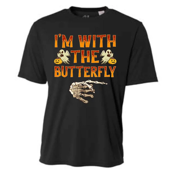 Im With The Butterfly Costume Funny Halloween Couple Cooling Performance Crew T-Shirt