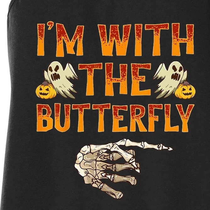 Im With The Butterfly Costume Funny Halloween Couple Women's Racerback Tank