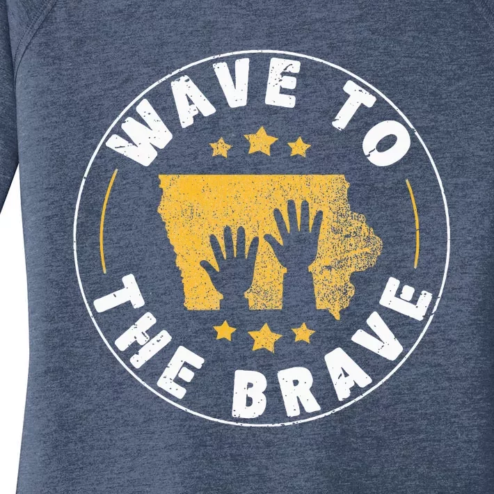 Iowa Wave To The Brave Football Childrens Hospital Women's Perfect Tri Tunic Long Sleeve Shirt