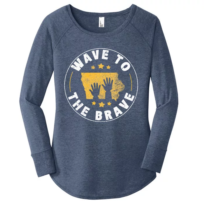 Iowa Wave To The Brave Football Childrens Hospital Women's Perfect Tri Tunic Long Sleeve Shirt