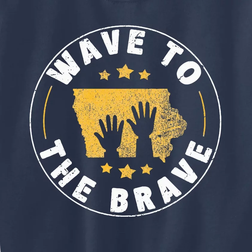 Iowa Wave To The Brave Football Childrens Hospital Kids Sweatshirt