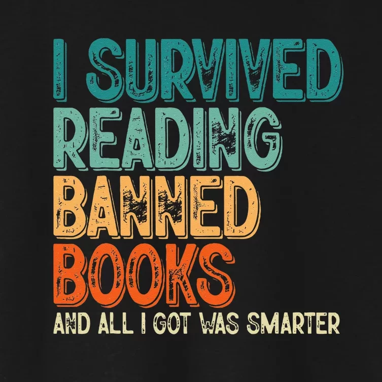 Im With The Banned I Survived Reading Banned Books Women's Crop Top Tee