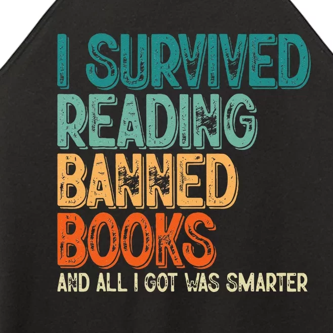 Im With The Banned I Survived Reading Banned Books Women’s Perfect Tri Rocker Tank