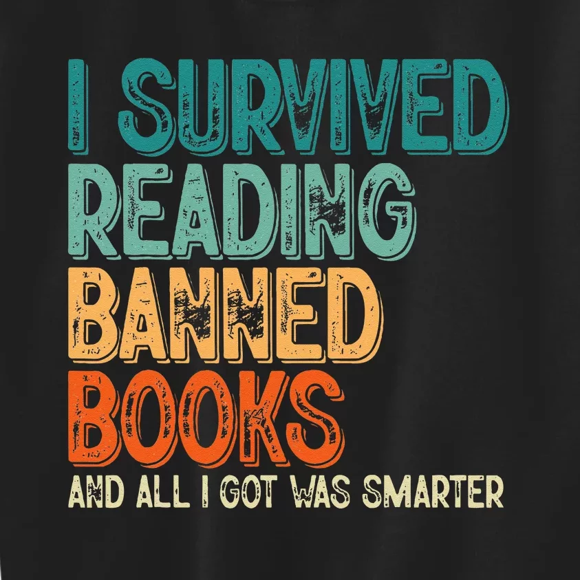 Im With The Banned I Survived Reading Banned Books Kids Sweatshirt