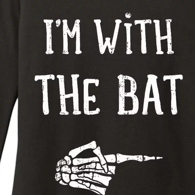 IM With The Bat Funny Matching Couple Costume Halloween Womens CVC Long Sleeve Shirt