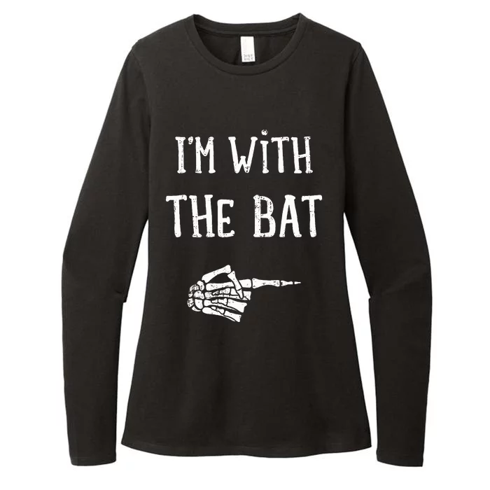 IM With The Bat Funny Matching Couple Costume Halloween Womens CVC Long Sleeve Shirt