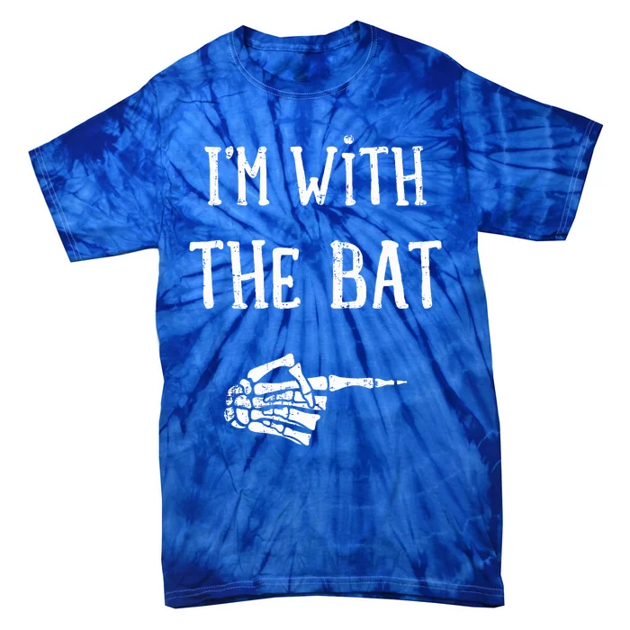 IM With The Bat Funny Matching Couple Costume Halloween Tie-Dye T-Shirt