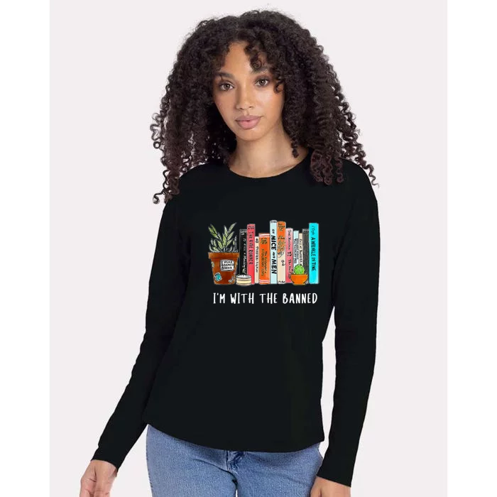 I'm With The Banned Books I Read Banned Books Lovers Womens Cotton Relaxed Long Sleeve T-Shirt