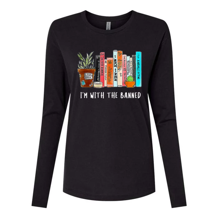 I'm With The Banned Books I Read Banned Books Lovers Womens Cotton Relaxed Long Sleeve T-Shirt