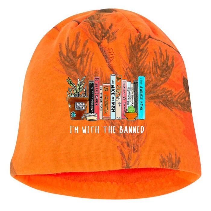 I'm With The Banned Books I Read Banned Books Lovers Kati - Camo Knit Beanie