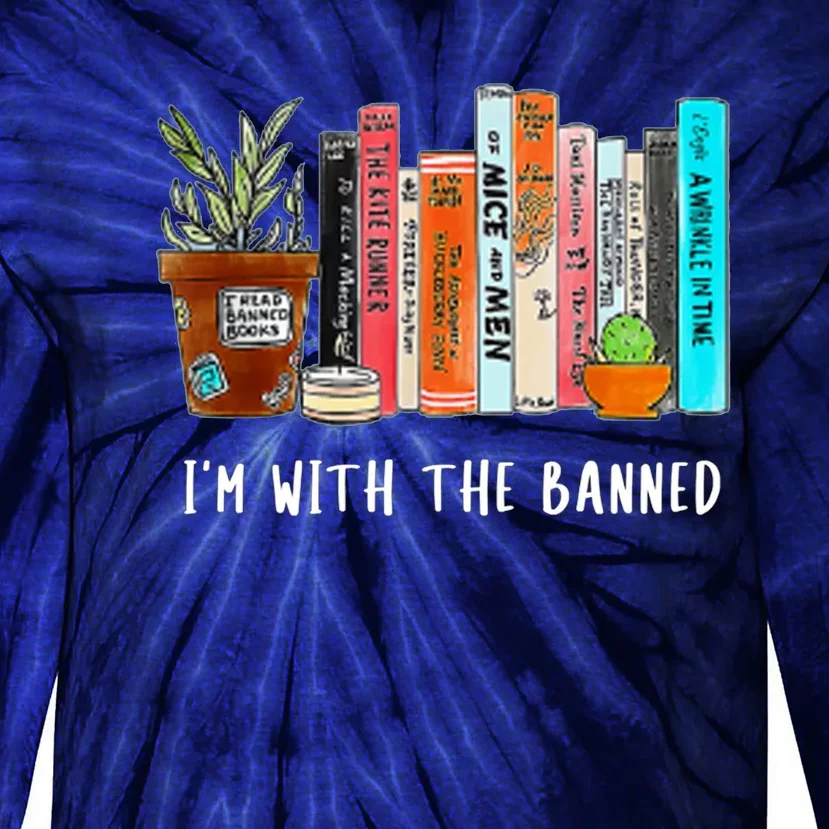 I'm With The Banned Books I Read Banned Books Lovers Tie-Dye Long Sleeve Shirt