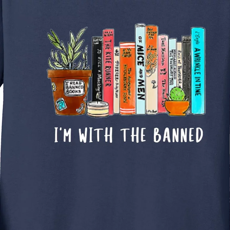 I'm With The Banned Books I Read Banned Books Lovers Kids Long Sleeve Shirt