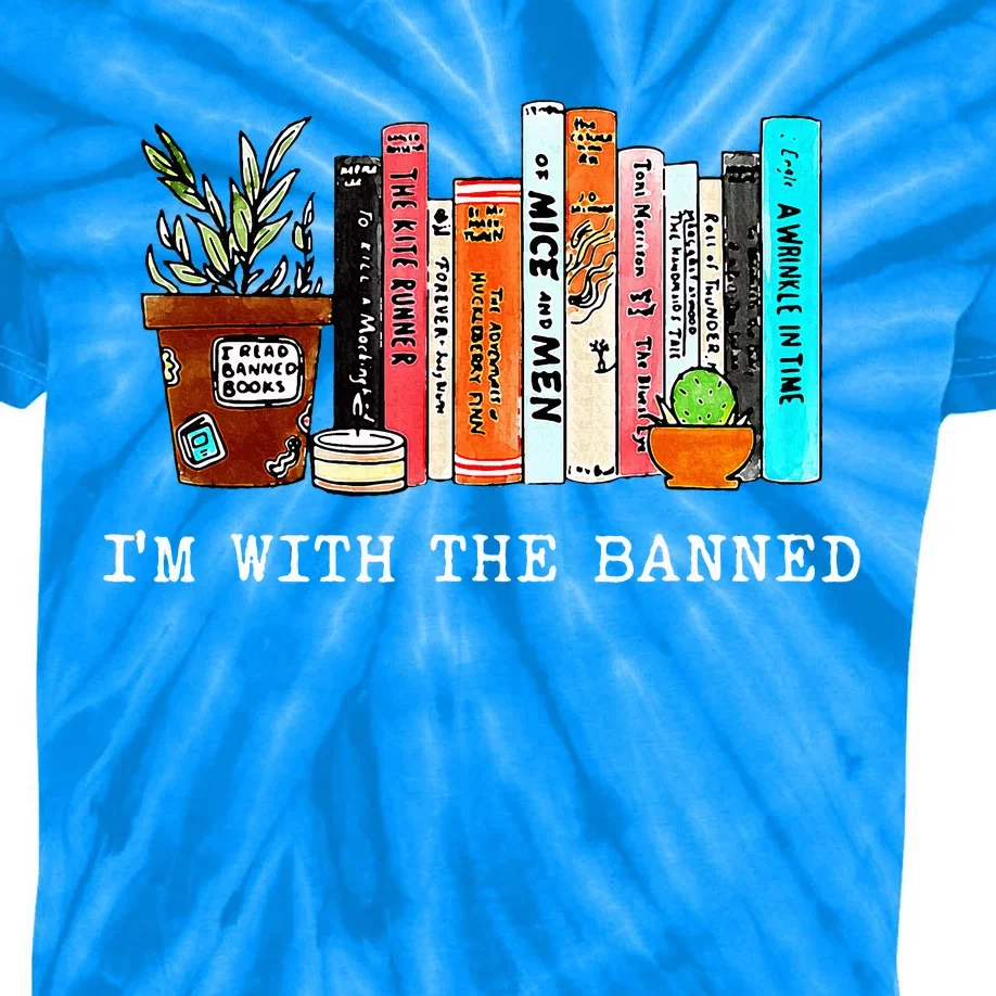 IM With The Banned Books I Read Banned Books Lovers Kids Tie-Dye T-Shirt