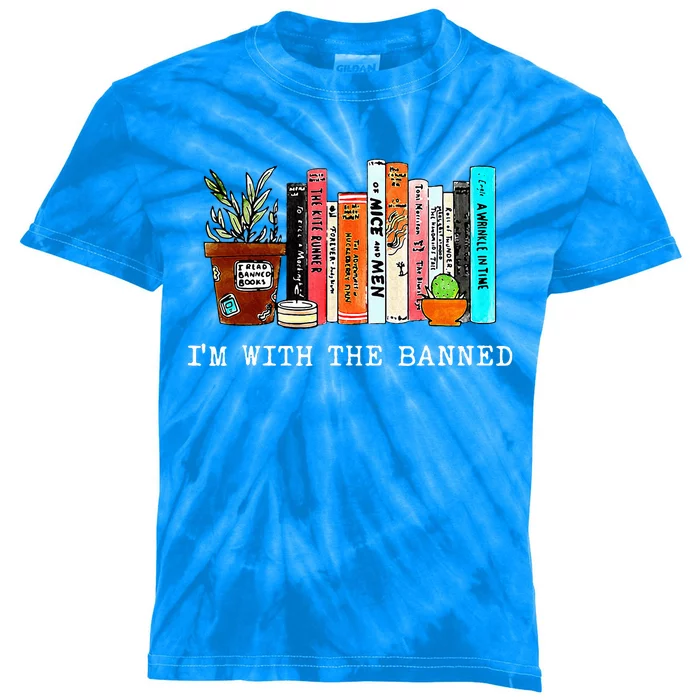 IM With The Banned Books I Read Banned Books Lovers Kids Tie-Dye T-Shirt