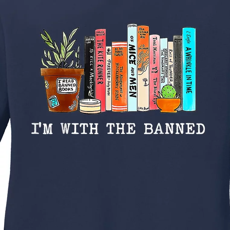 Im With The Banned Books I Read Banned Books Lovers Ladies Long Sleeve Shirt