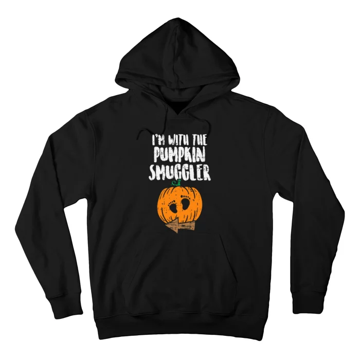 Im With The Pumpkin Smuggler Halloween Pregnancy Hoodie