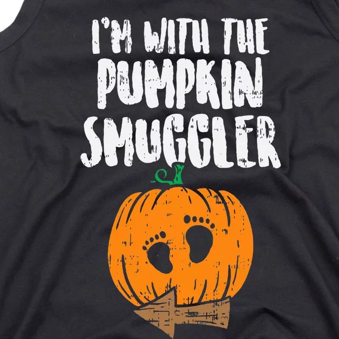 Im With The Pumpkin Smuggler Halloween Pregnancy Tank Top