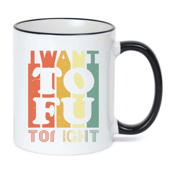 I Want Tofu Tonight Retro Funny Vegan Vegetarian Black Color Changing Mug