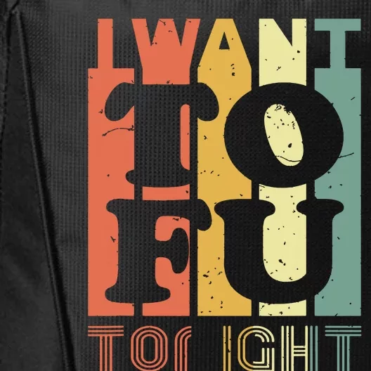 I Want Tofu Tonight Retro Funny Vegan Vegetarian City Backpack