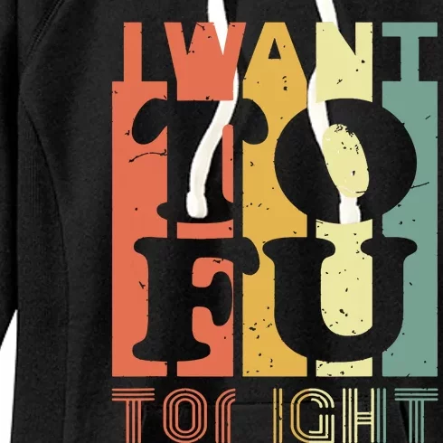 I Want Tofu Tonight Retro Funny Vegan Vegetarian Women's Fleece Hoodie