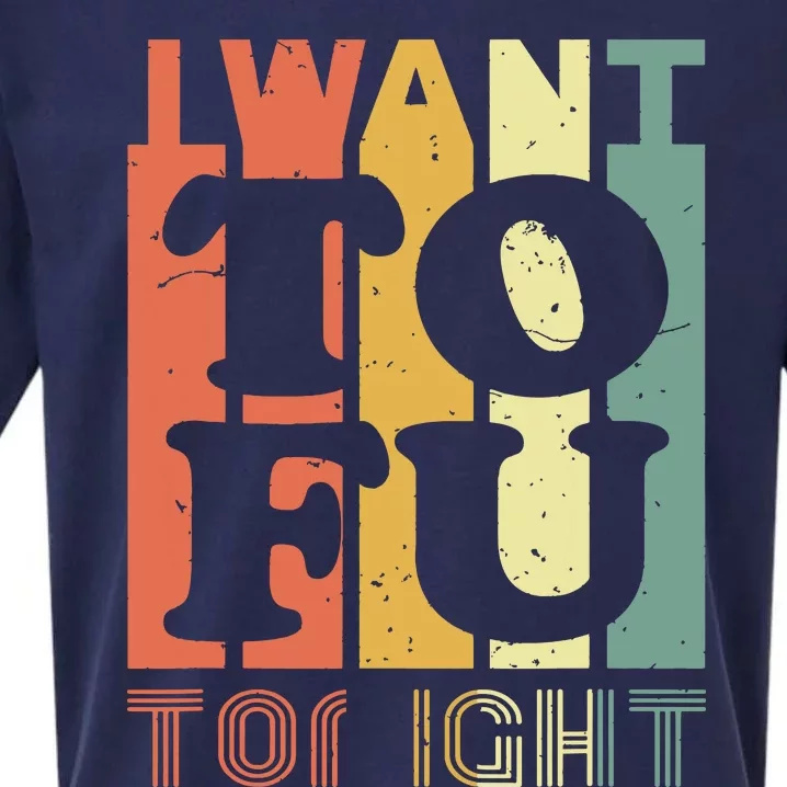 I Want Tofu Tonight Retro Funny Vegan Vegetarian Sueded Cloud Jersey T-Shirt