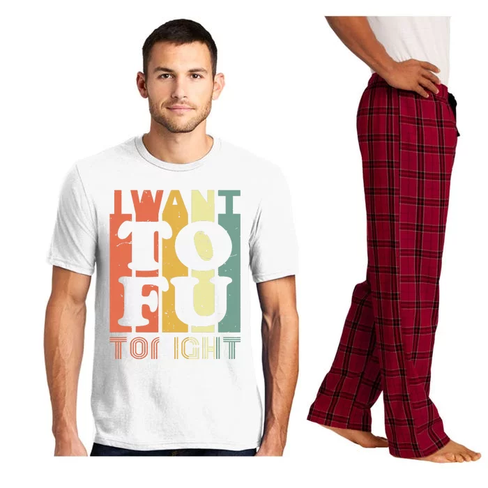 I Want Tofu Tonight Retro Funny Vegan Vegetarian Pajama Set