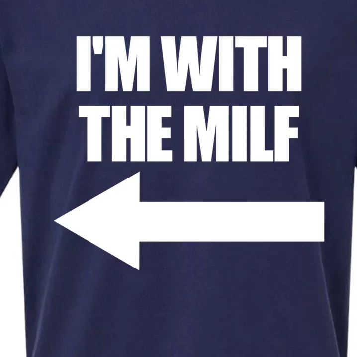 Im With The Milf Red Heart Pointing Arrow Love Hot Milf Gift Sueded Cloud Jersey T-Shirt