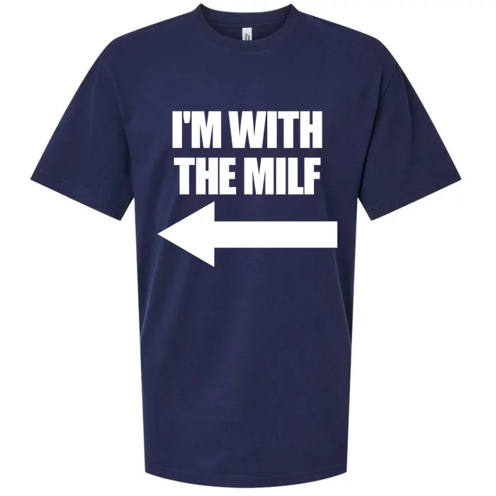 Im With The Milf Red Heart Pointing Arrow Love Hot Milf Gift Sueded Cloud Jersey T-Shirt