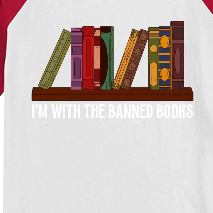 I'm With The Banned Books Design For A Literature Teacher Kids Colorblock Raglan Jersey