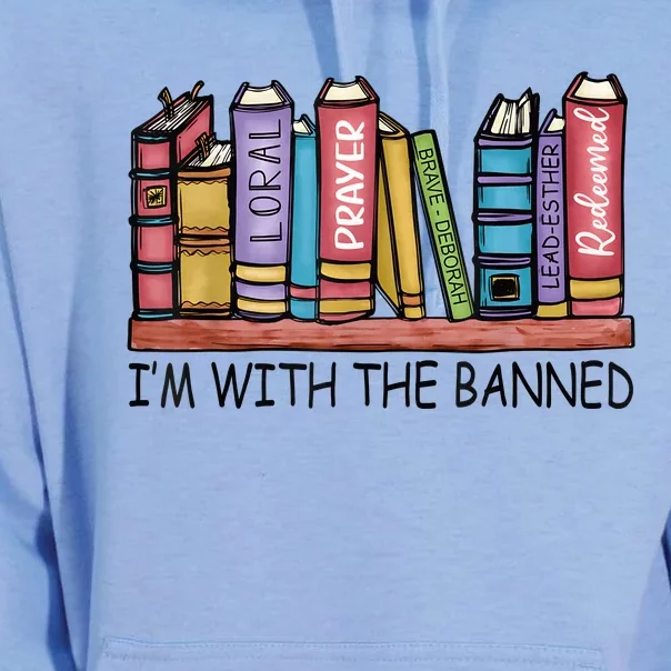 Im With The Banned Funny Book Readers I Read Banned Books Unisex Surf Hoodie