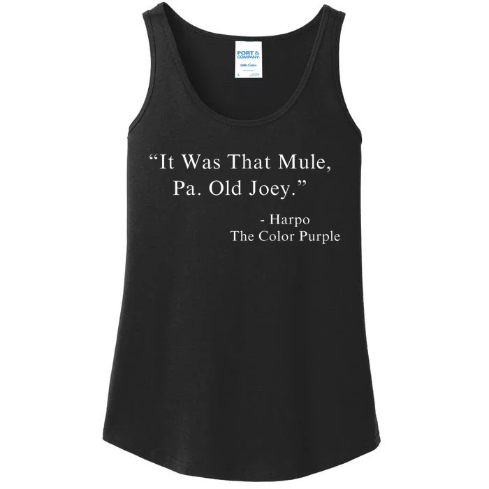 It Was That Mule Pa Old Joey Harpo Quote Purple Color Movie Ladies Essential Tank