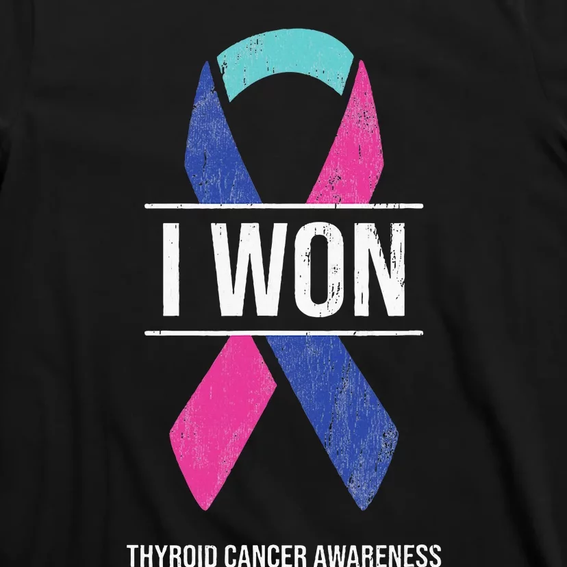 I Won Thyroid Cancer Awareness Thyroid Cancer Ribbon T-Shirt