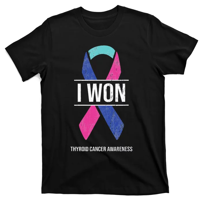 I Won Thyroid Cancer Awareness Thyroid Cancer Ribbon T-Shirt