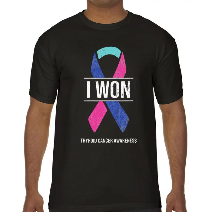 I Won Thyroid Cancer Awareness Thyroid Cancer Ribbon Comfort Colors T-Shirt