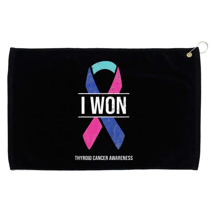 I Won Thyroid Cancer Awareness Thyroid Cancer Ribbon Grommeted Golf Towel