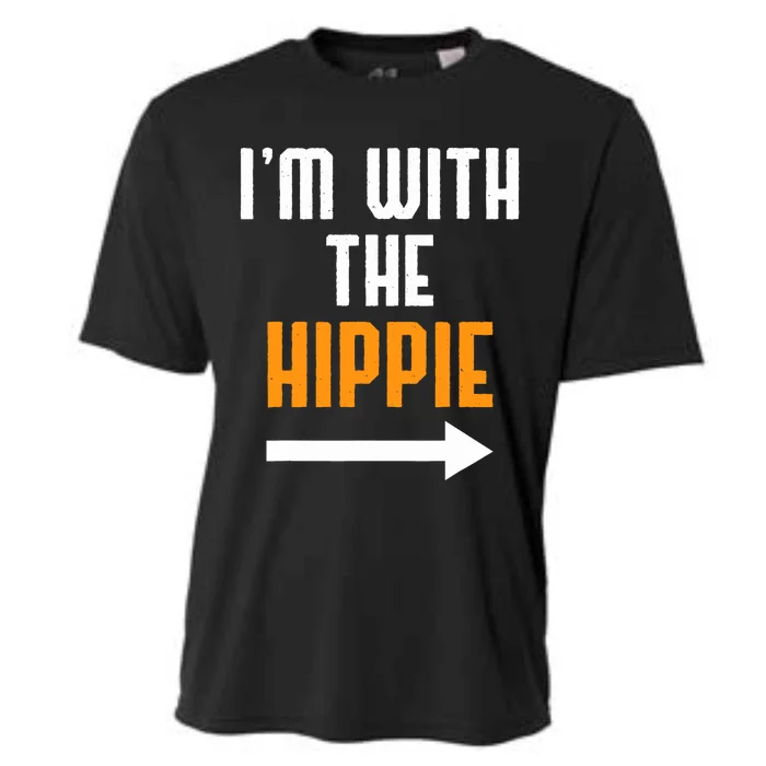 Im With The Hippie Costume Funny Halloween Couple Cooling Performance Crew T-Shirt