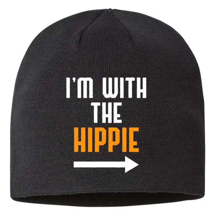 Im With The Hippie Costume Funny Halloween Couple 8 1/2in Sustainable Knit Beanie