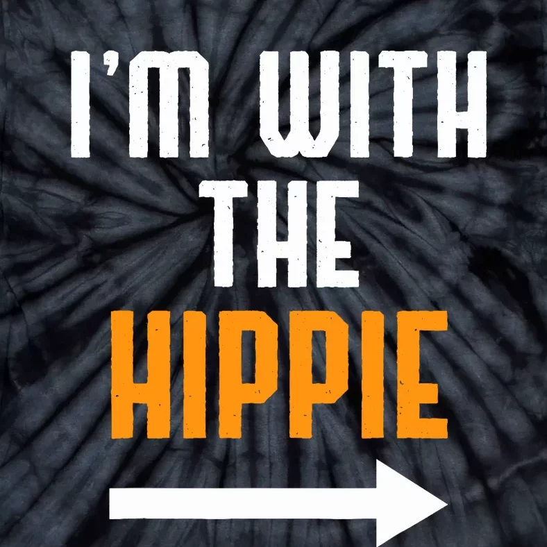 Im With The Hippie Costume Funny Halloween Couple Tie-Dye T-Shirt