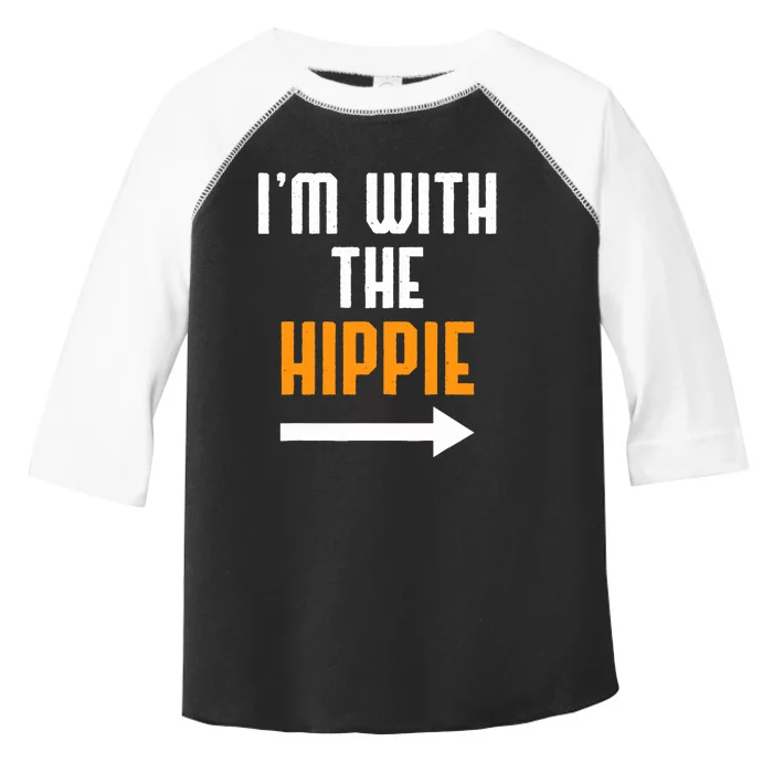 Im With The Hippie Costume Funny Halloween Couple Toddler Fine Jersey T-Shirt