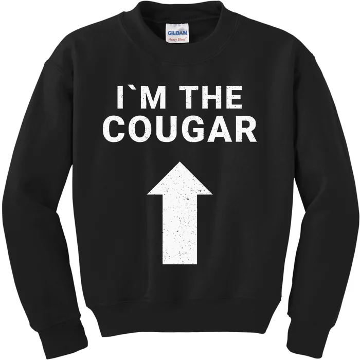 I´m With The Cougar Humor Halloween Birthday Gift Kids Sweatshirt