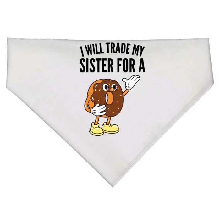 I Will Trade My Sister For A Donut USA-Made Doggie Bandana