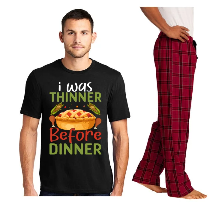 I Was Thinner Before Dinner Funny Thanksgiving Design Gift Pajama Set