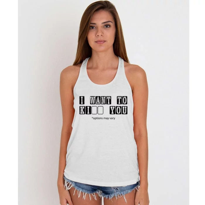 I Want To Options Mary Vary Funny Women's Knotted Racerback Tank